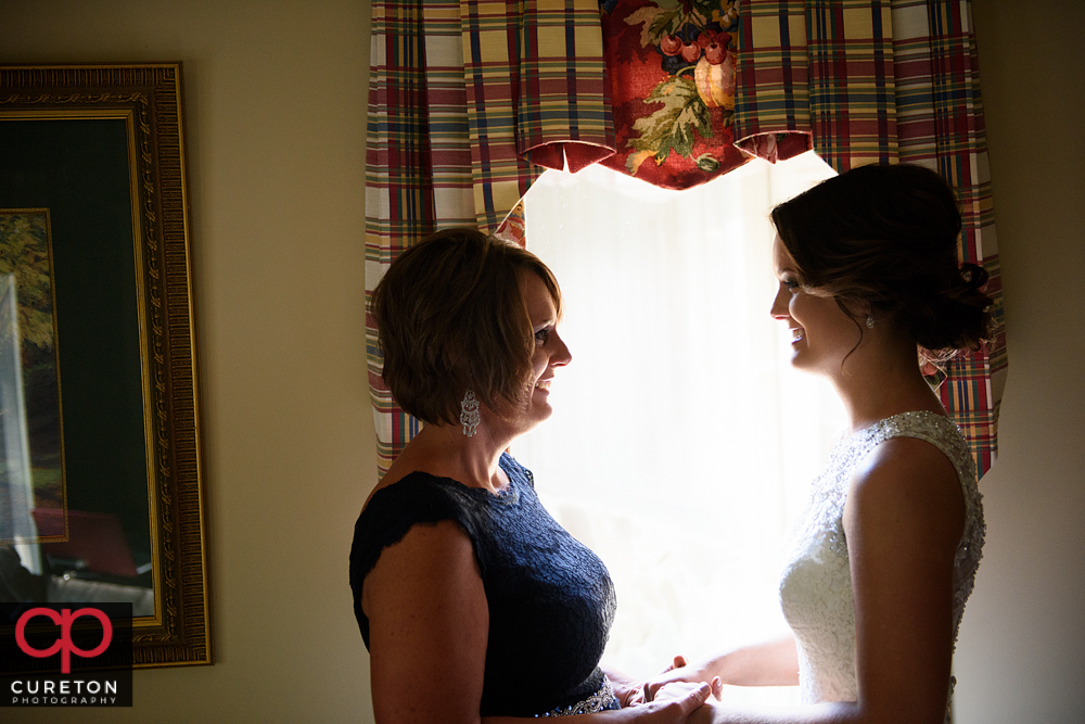 Bride and her mother before the wedding.