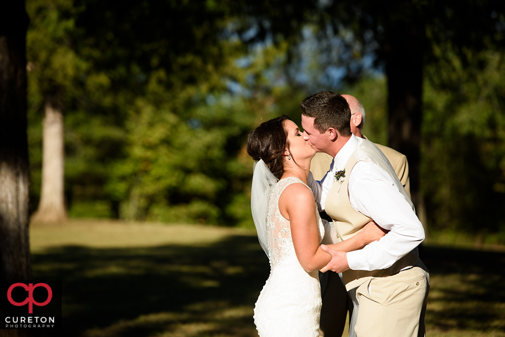 First kiss at the ceremony.