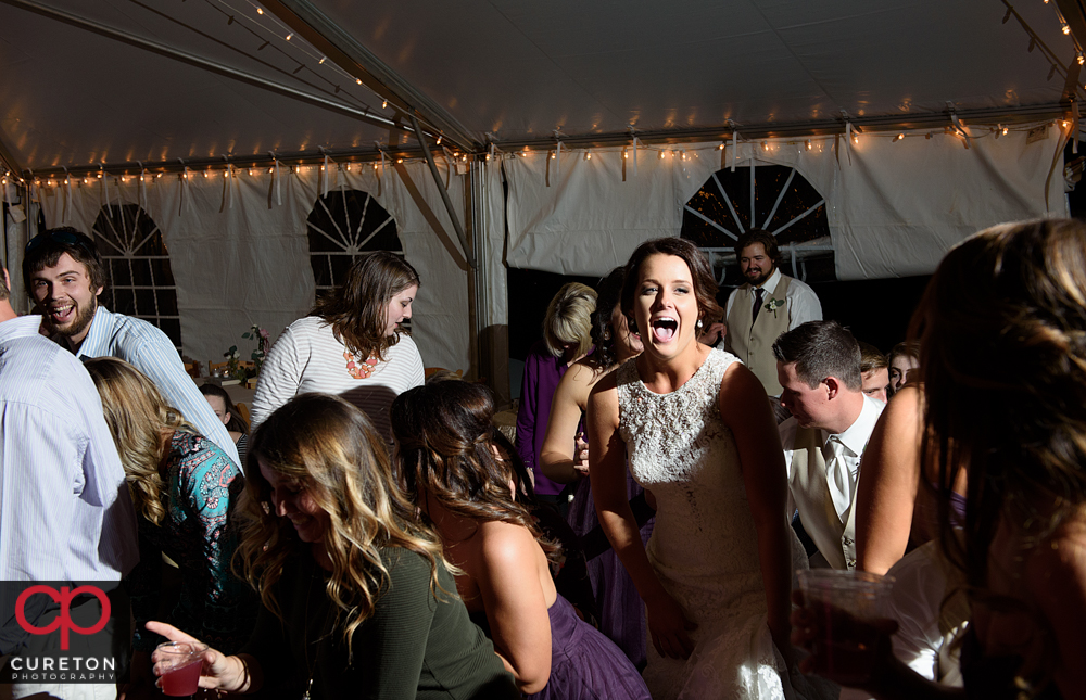 Guests dancing at the Easley ,SC wedding reception.