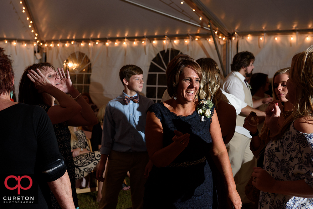 Guests dancing at the Easley ,SC wedding reception.