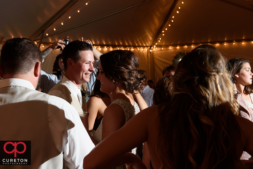 Guests dancing at the Easley ,SC wedding reception.