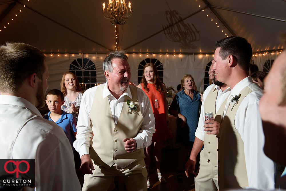 Guests dancing at the Easley ,SC wedding reception.
