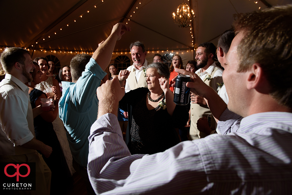 Guests dancing at the Easley ,SC wedding reception.