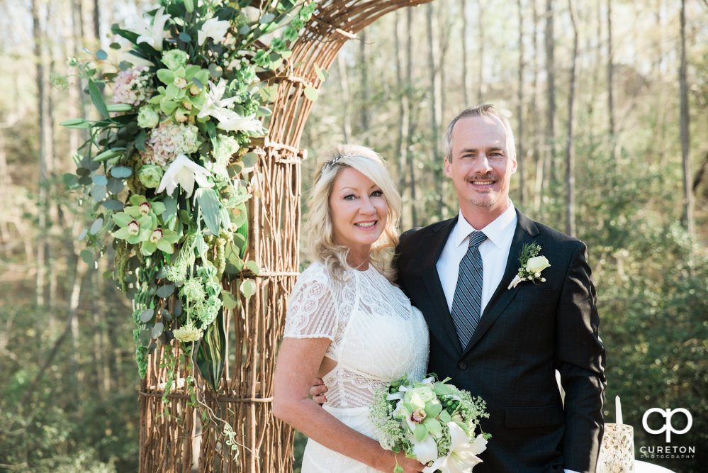 Elegant backyard wedding in the springtime in Greenville,SC.