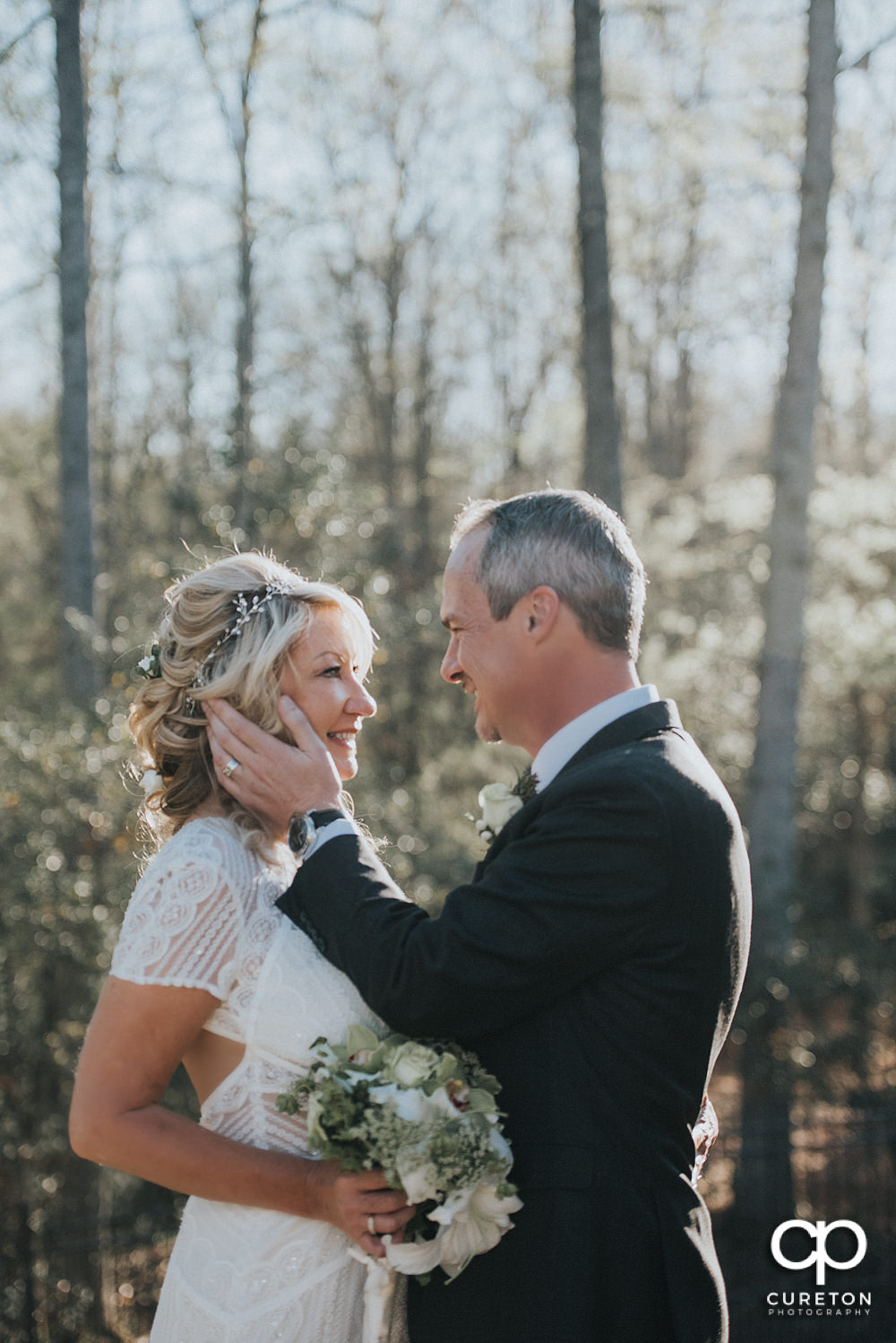 Elegant backyard wedding in the springtime in Greenville,SC.