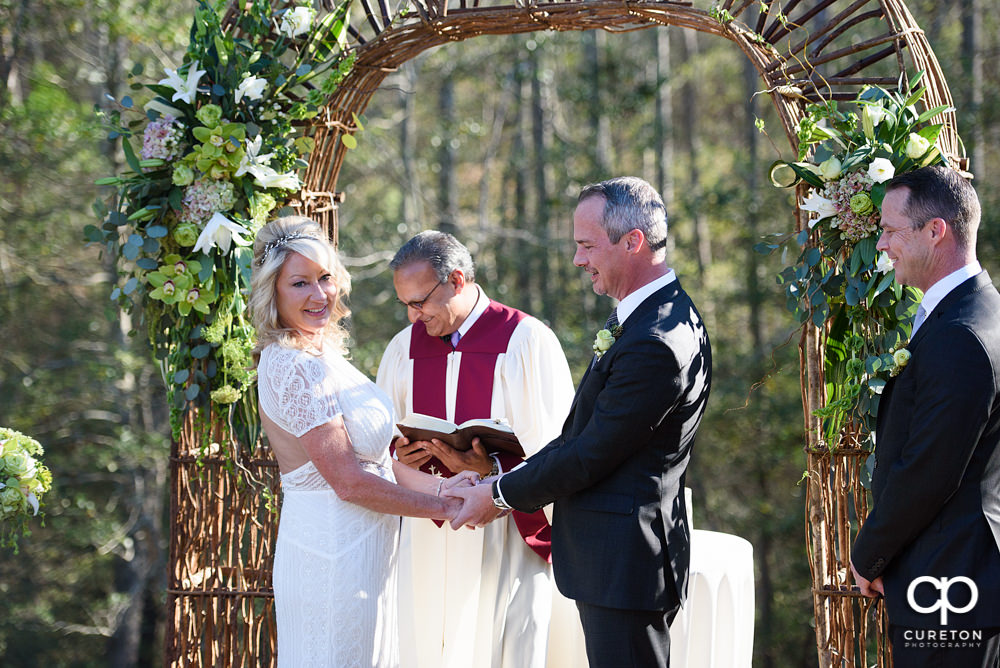 Elegant backyard wedding in the springtime in Greenville,SC.