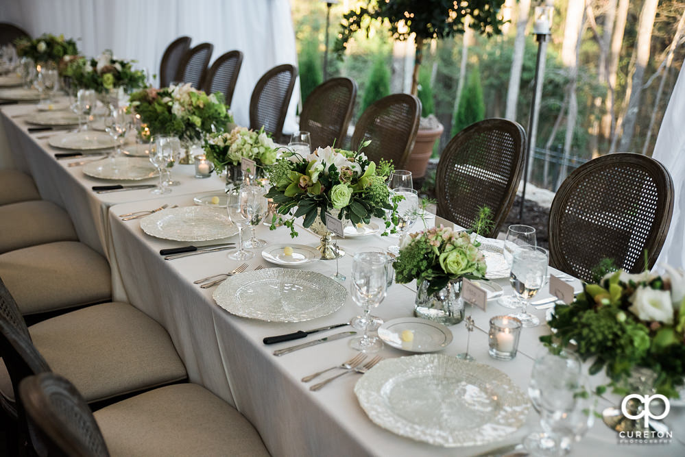 Elegant backyard wedding in the springtime in Greenville,SC.