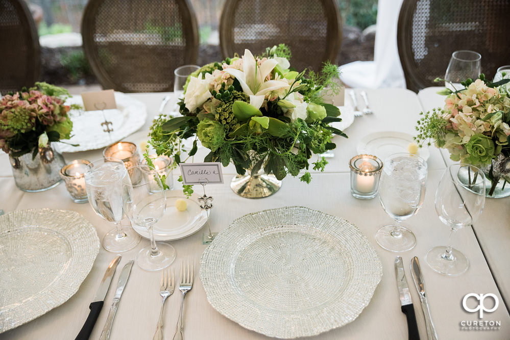 Elegant backyard wedding in the springtime in Greenville,SC.