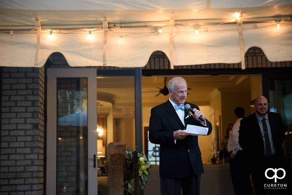 Elegant backyard wedding in the springtime in Greenville,SC.