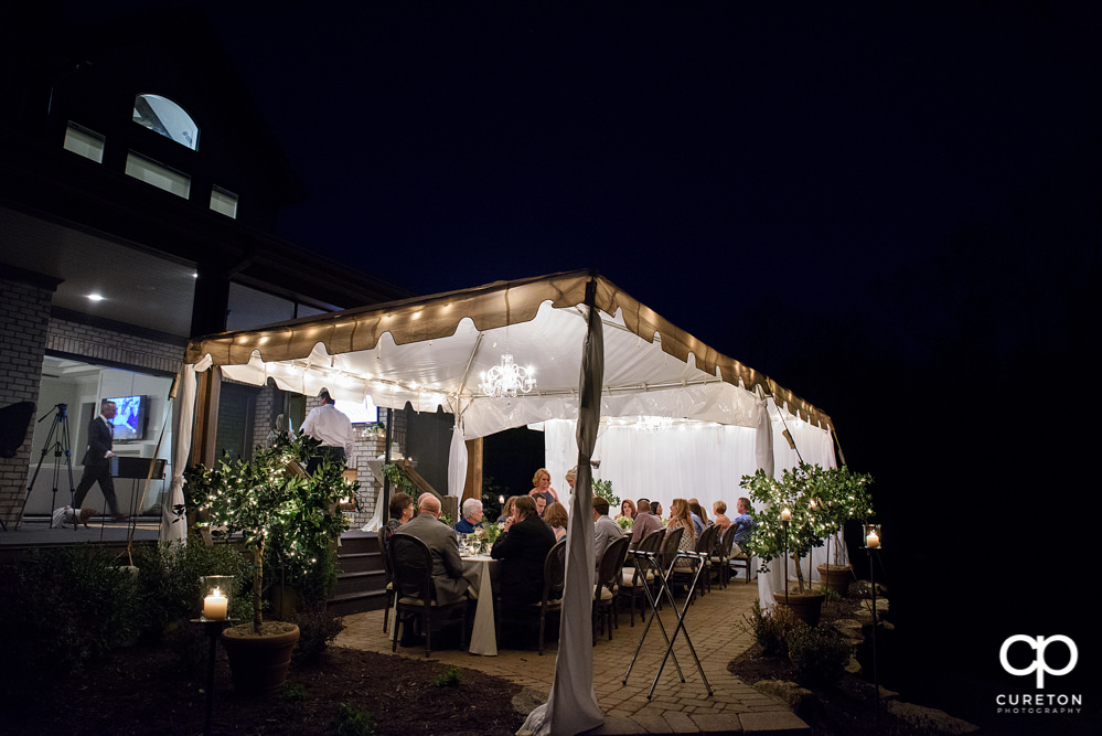 Elegant backyard wedding in the springtime in Greenville,SC.