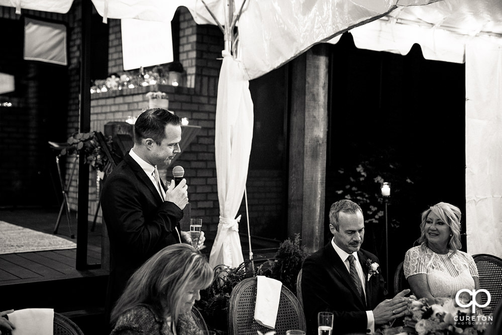 Elegant backyard wedding in the springtime in Greenville,SC.