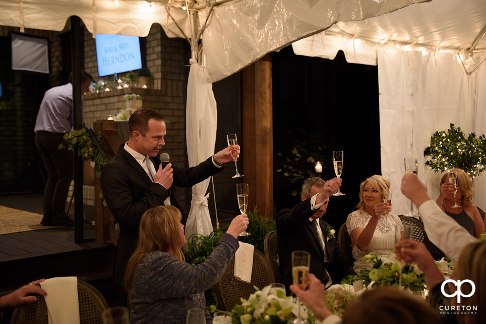 Elegant backyard wedding in the springtime in Greenville,SC.