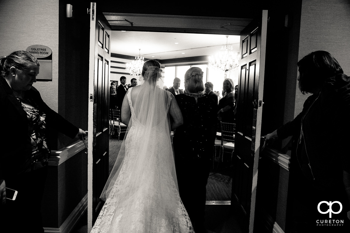 Bride walking down the aisle.