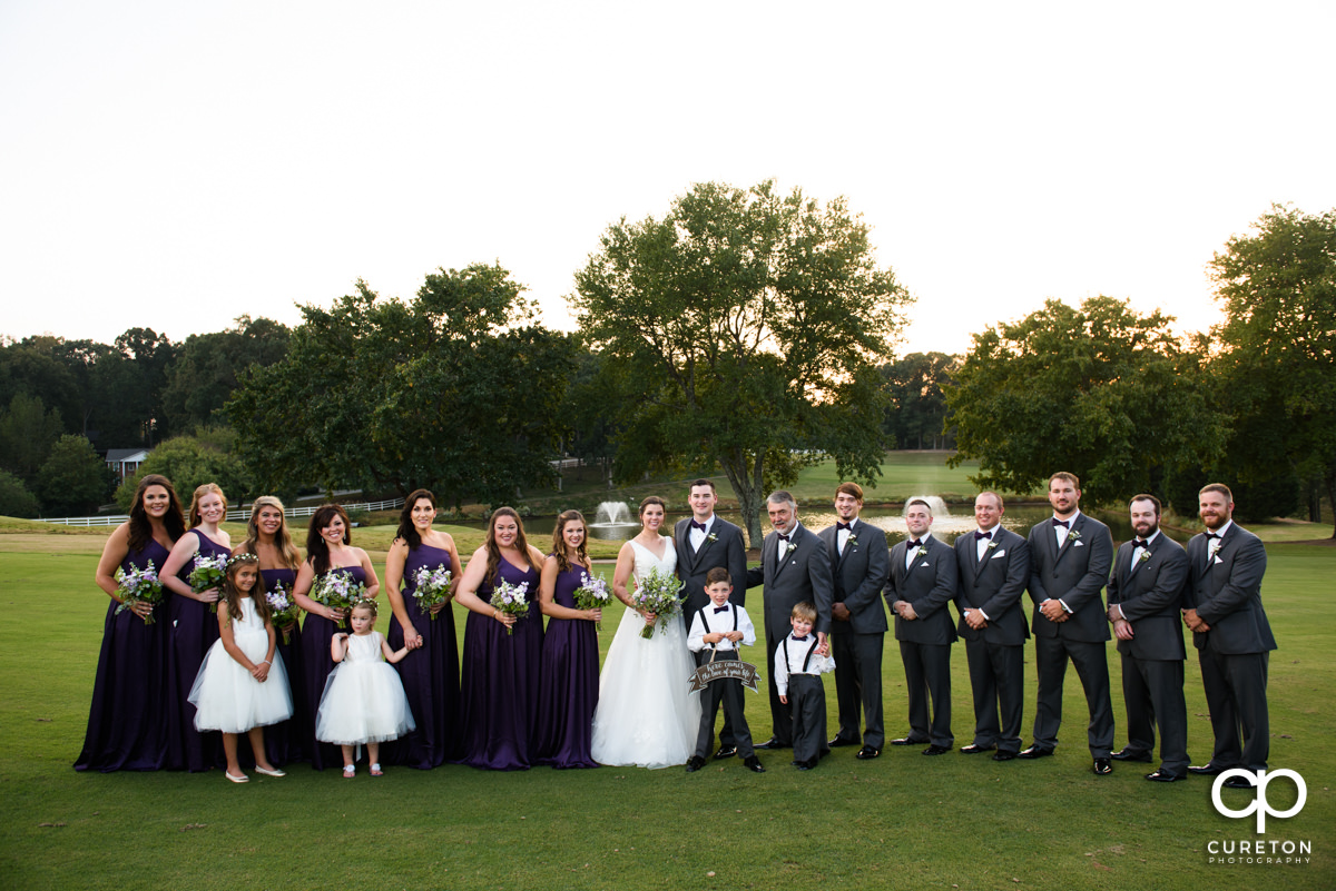 Wedding party on the golf course at Holly Tree.