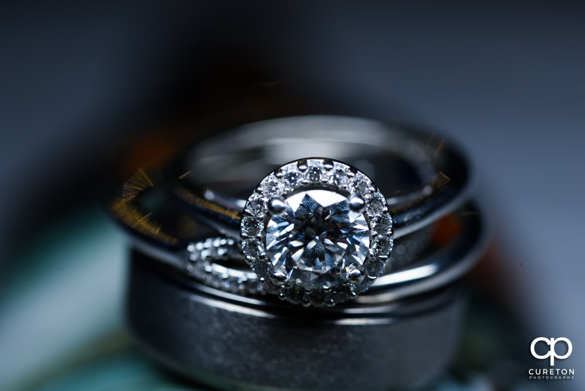 Wedding ring closeup macro shot.