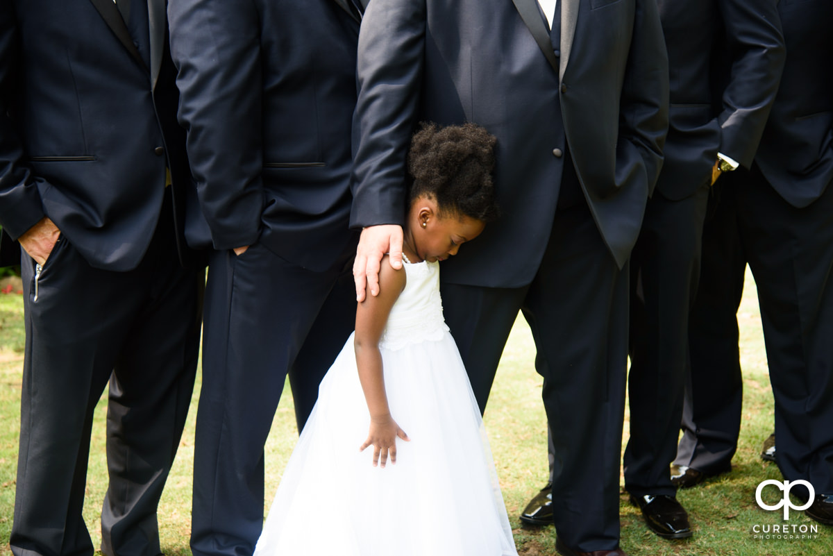 Groom and the flower girl.