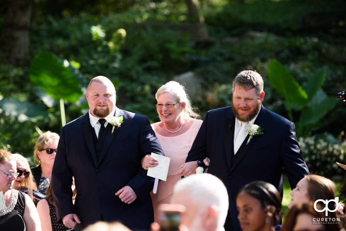 Groom and his mother at the ceremony.