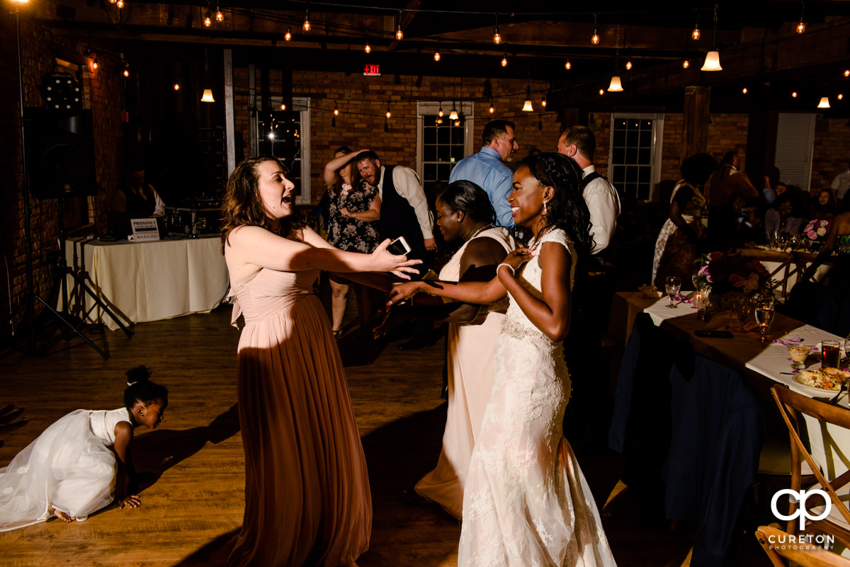 Bride dancing at the reception.