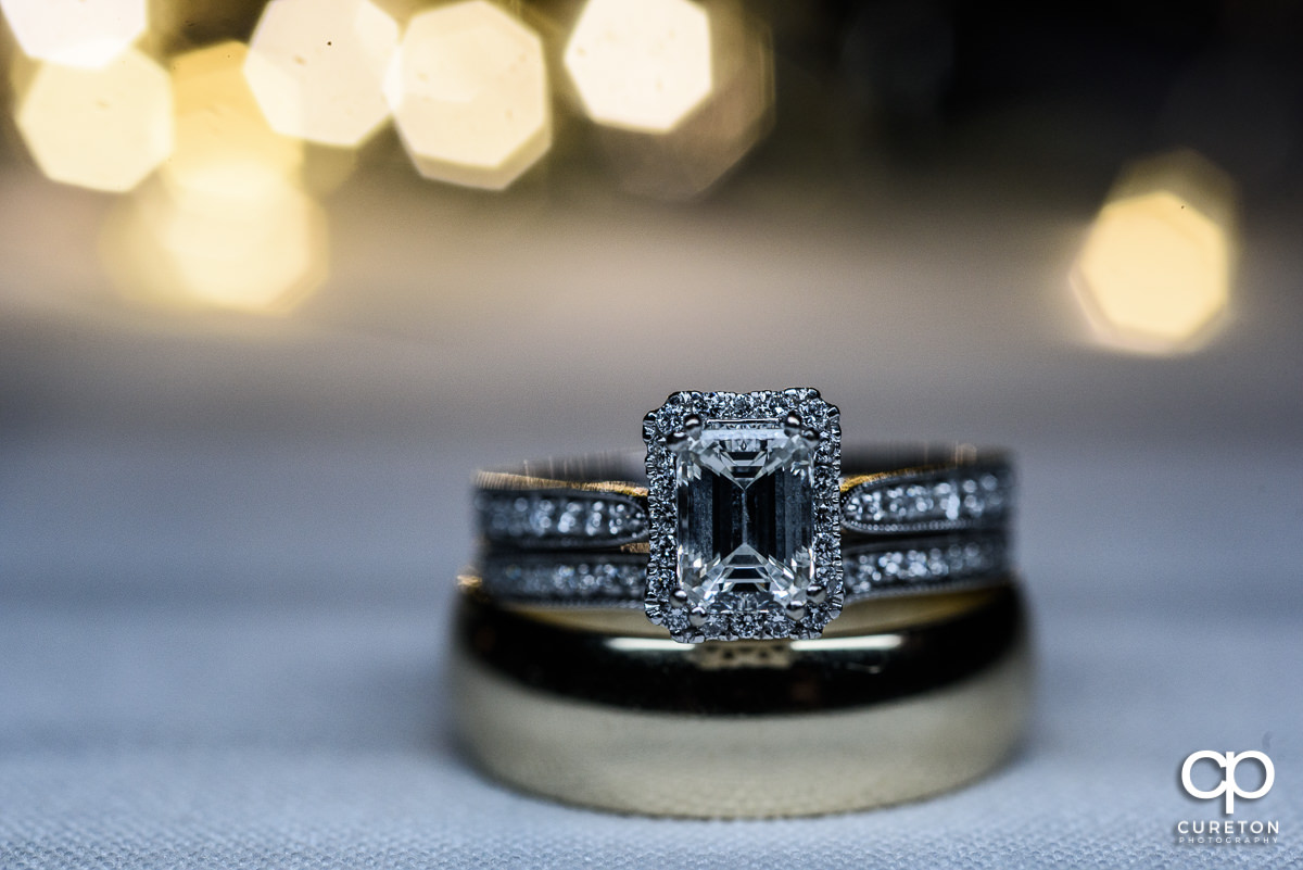Macro closeup of wedding ring.
