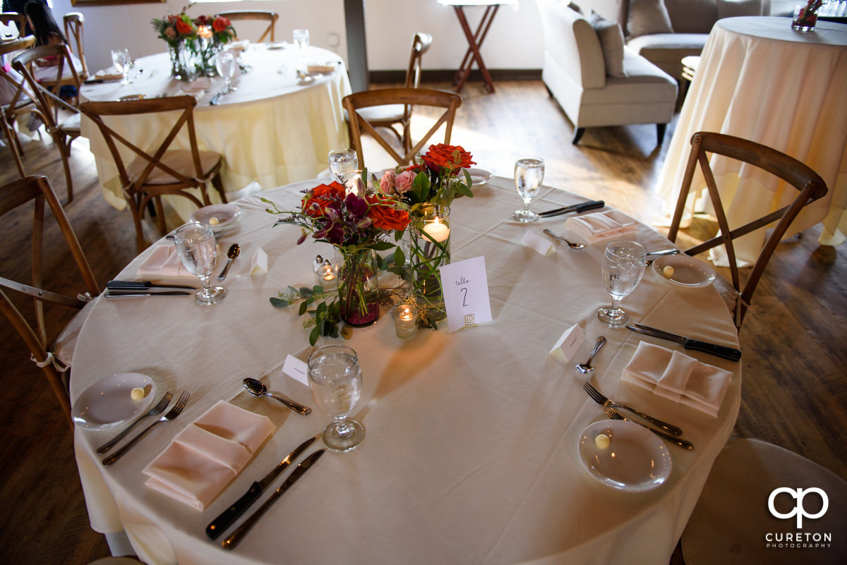 Tables setup for the reception.