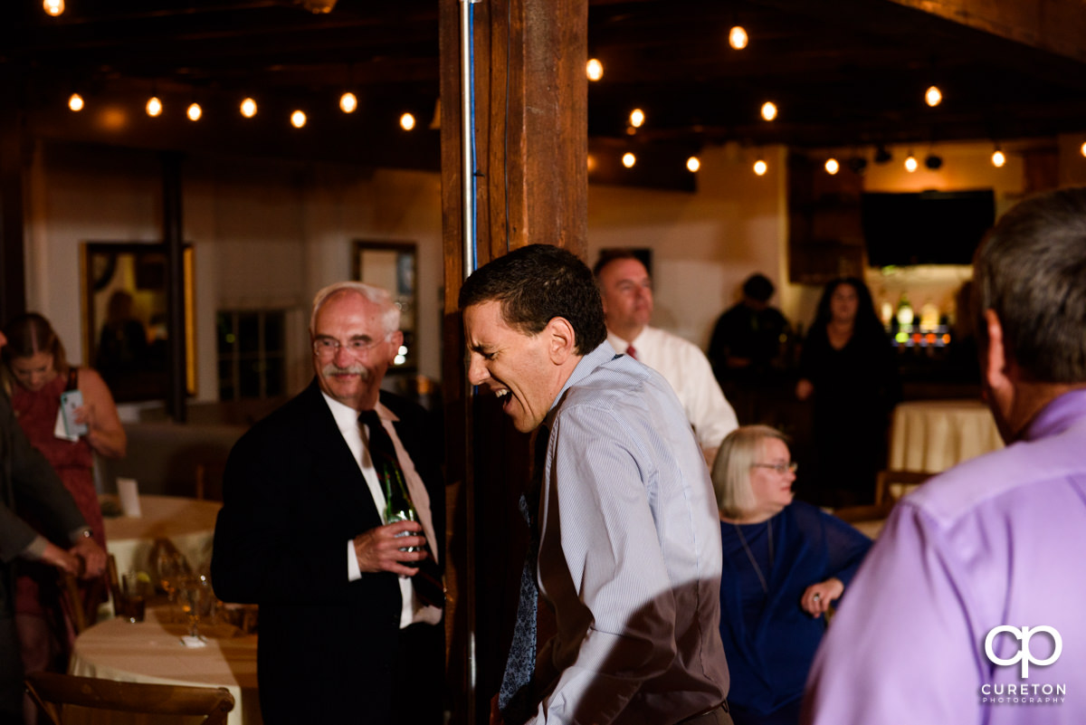 Wedding guests dancing to the sounds of the Emerald Empire Band.