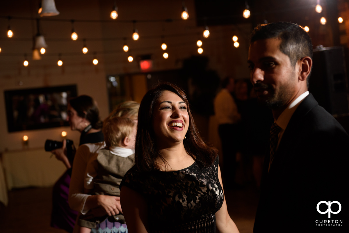 Wedding guests dancing to the sounds of the Emerald Empire Band.