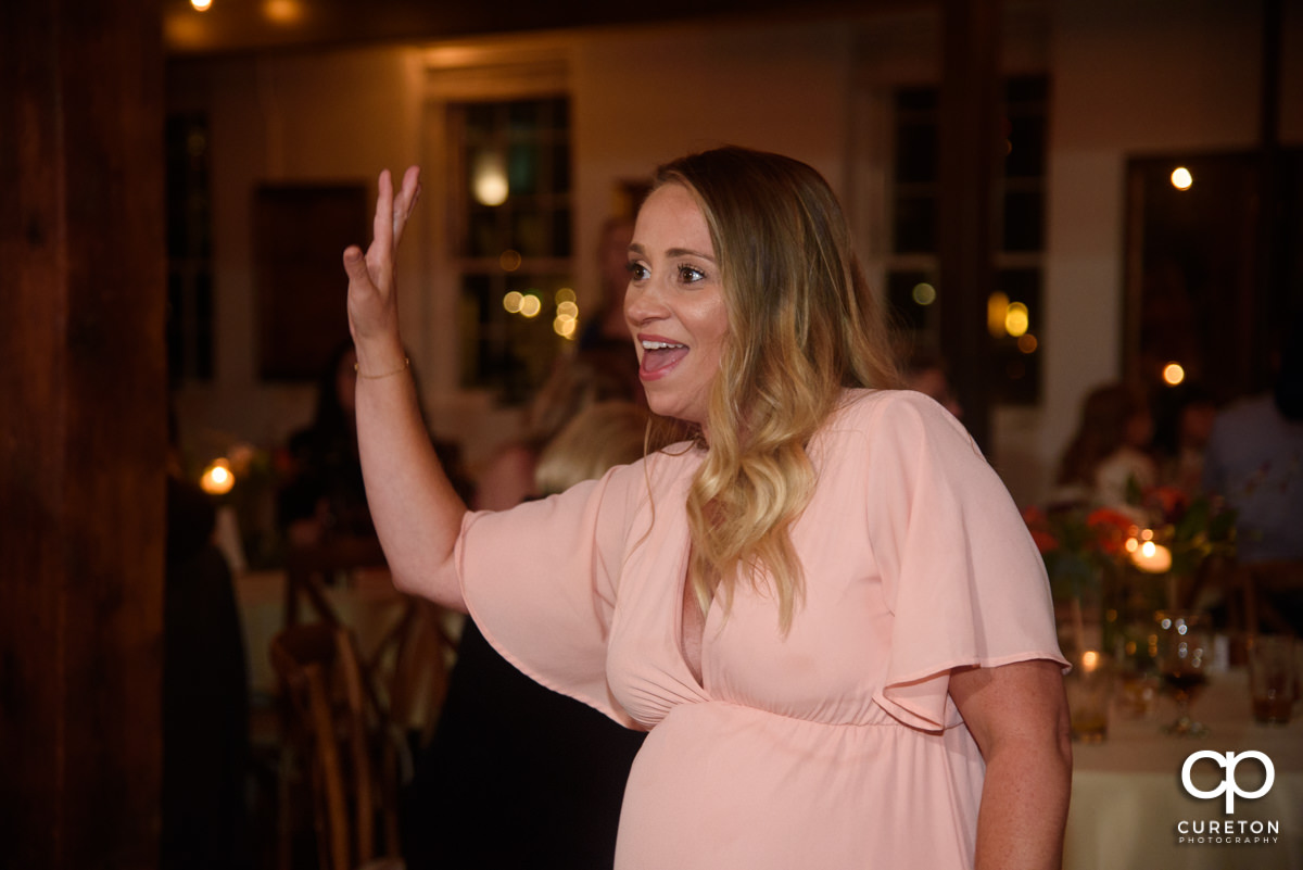 Wedding guests dancing to the sounds of the Emerald Empire Band.