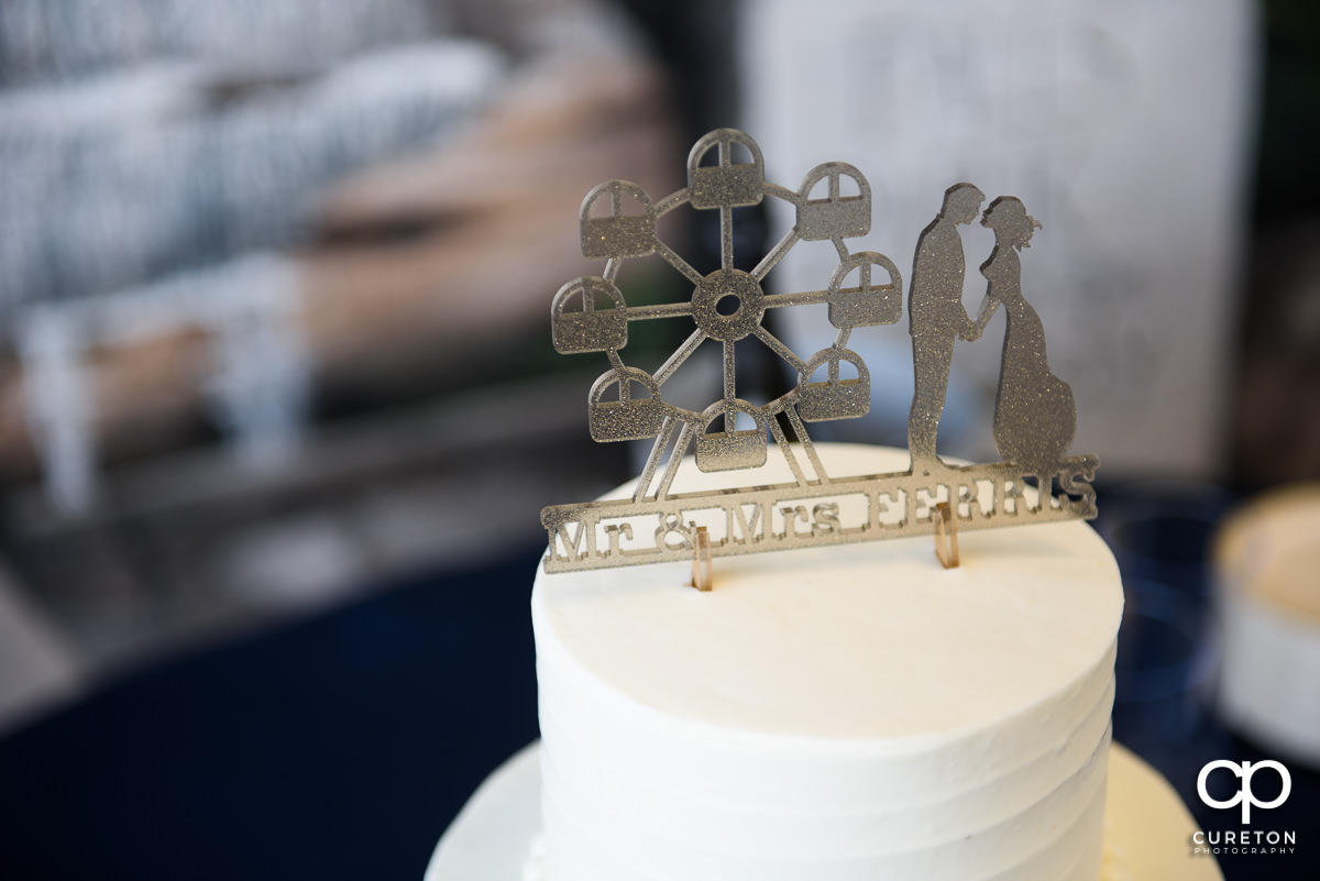 Custom Ferris wheel wedding cake topper.