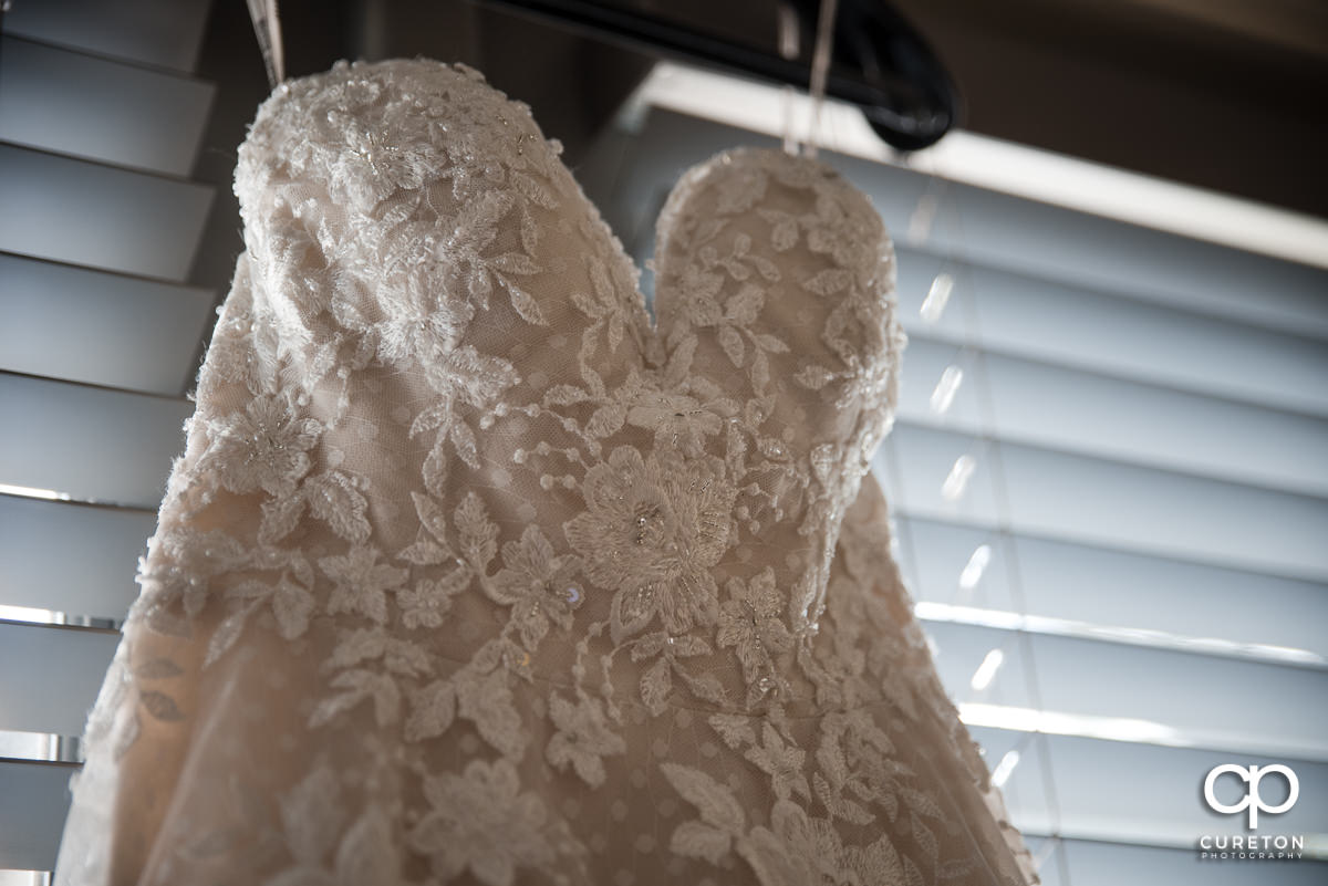 Bride's dress detail.