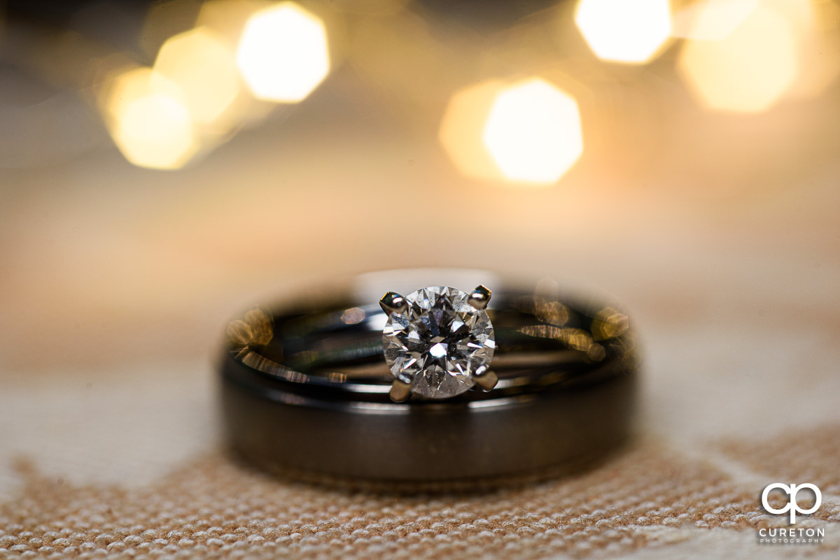 Wedding rings closeup.