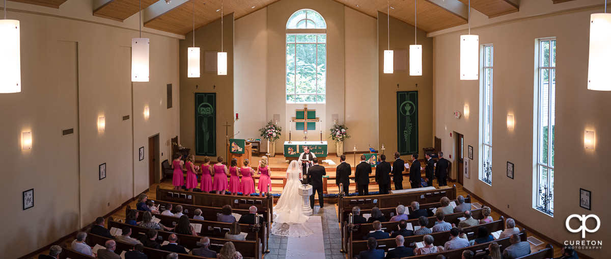 Wedding ceremony at Lutheran Church of the Good Shepherd.