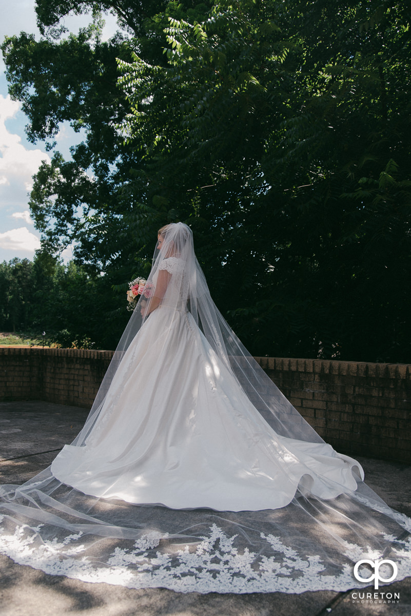 Bride's dress from the back.