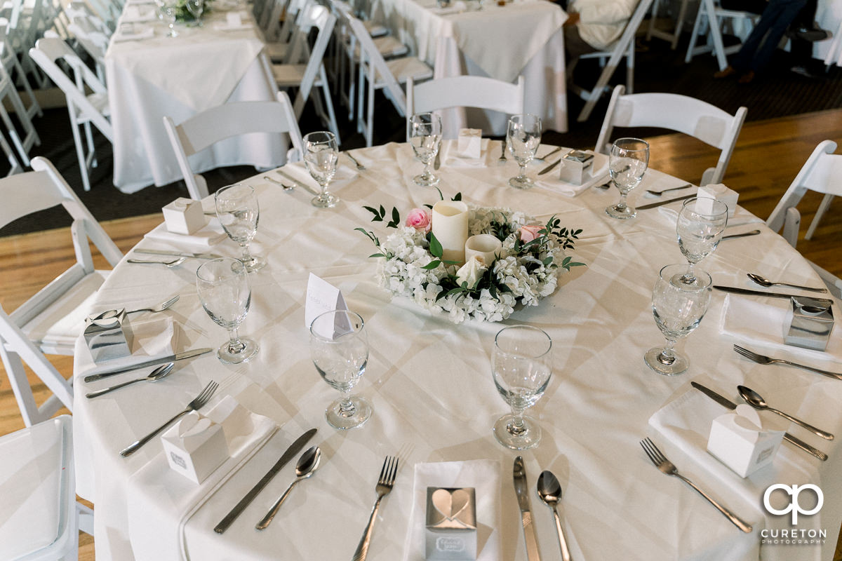 Table decor at Grace Hall.