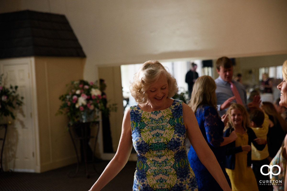 Guests dancing at the Grace Hall wedding reception to the sounds of DJ Sam from PPE Event Group.