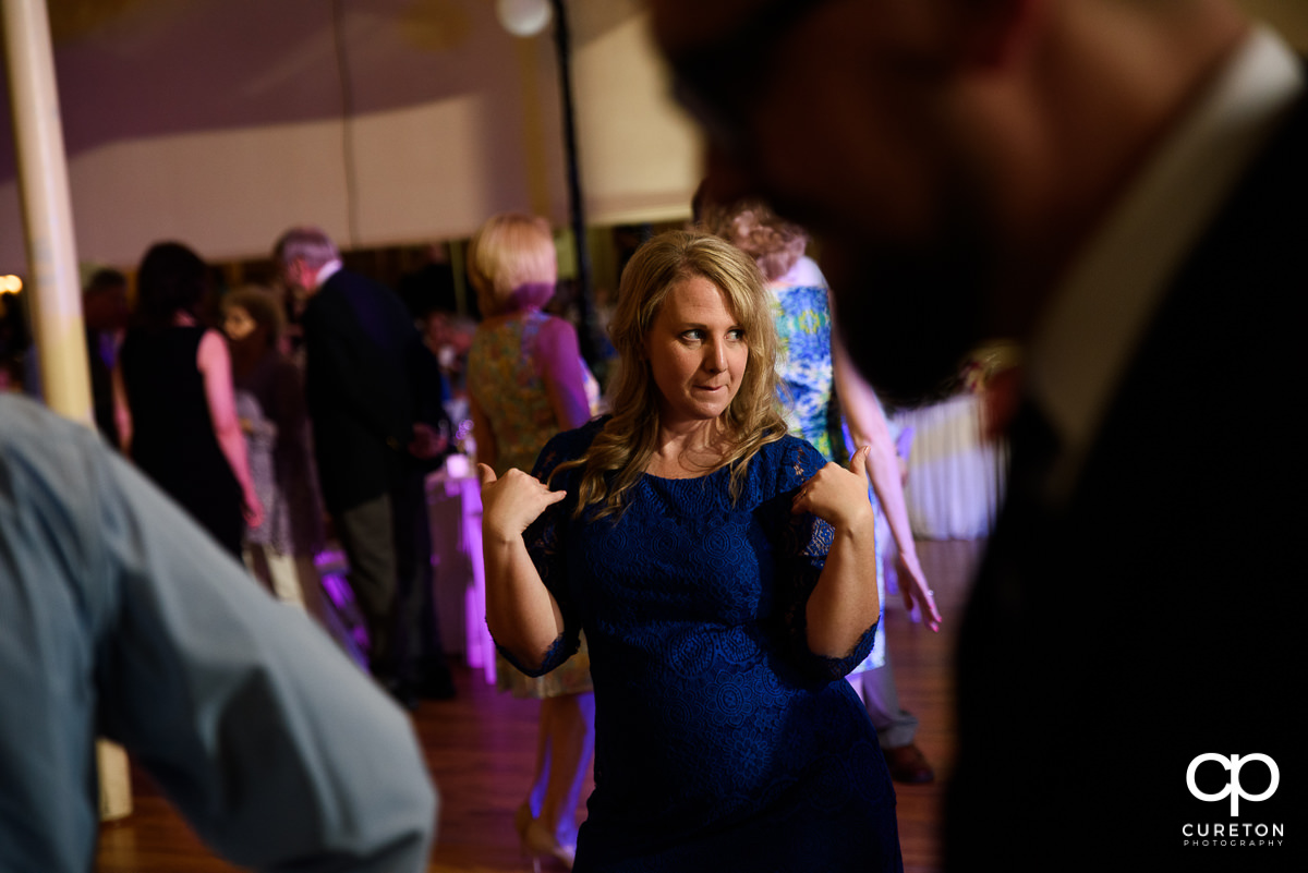 Guests dancing at the Grace Hall wedding reception to the sounds of DJ Sam from PPE Event Group.