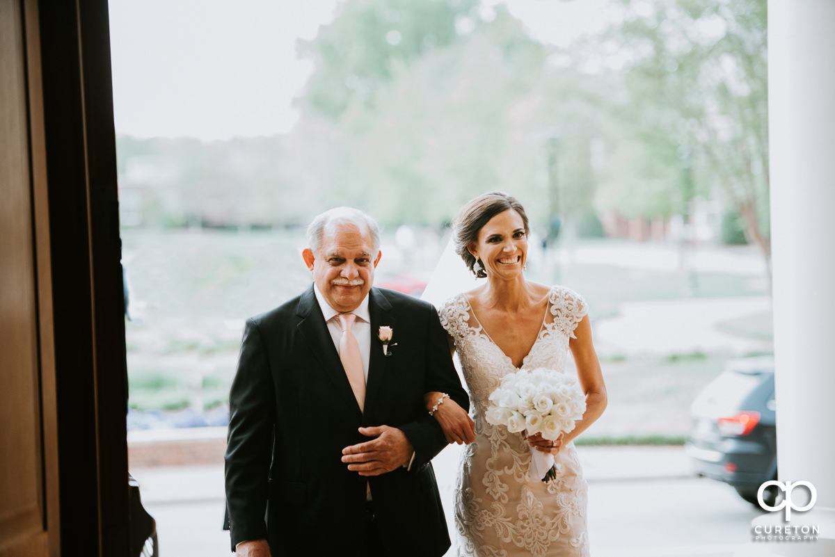Bride and her father entering Daniel chapel.