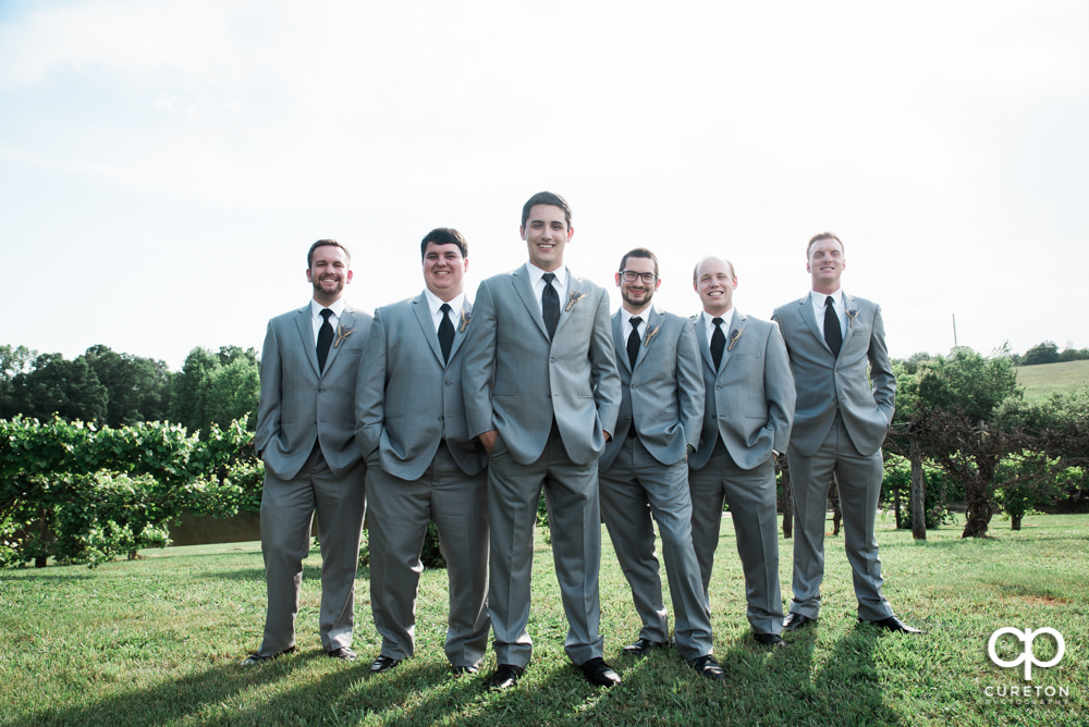Groom and groomsmen at Greenbrier Farms.
