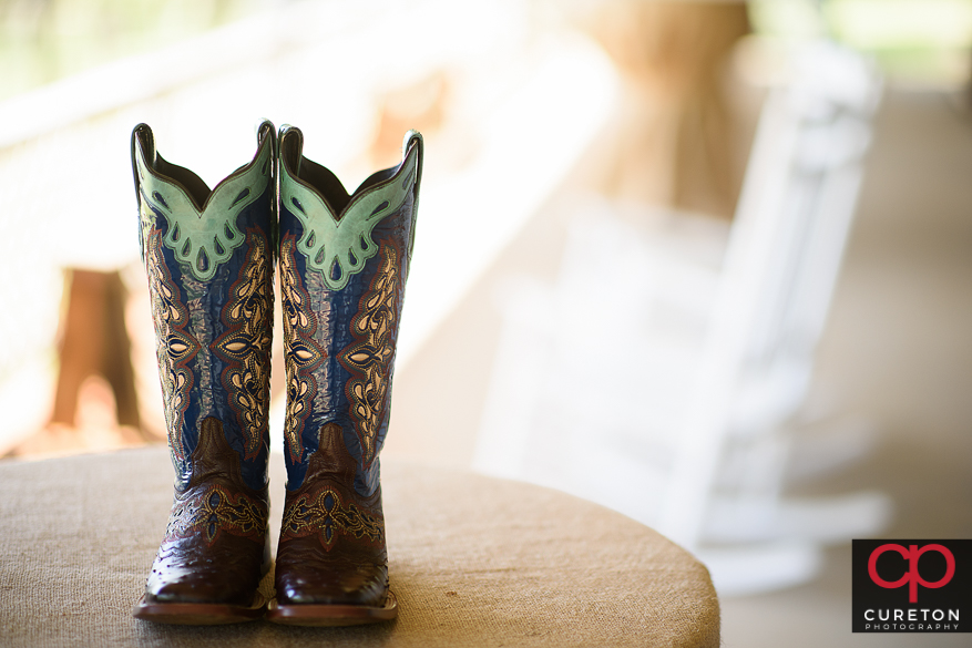 Bride's cowboy boots.