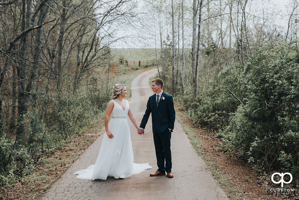 Newly married couple at Greenbrier Farms.