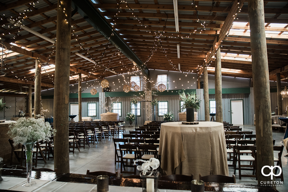 Greenbrier farms set up for a wedding ceremony.