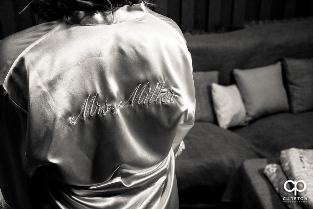 Bride's custom robe.