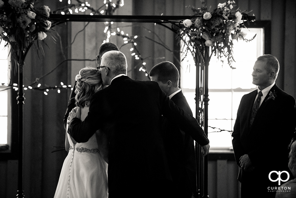 Wedding ceremony at Greenbrier Farms in Easley, SC.