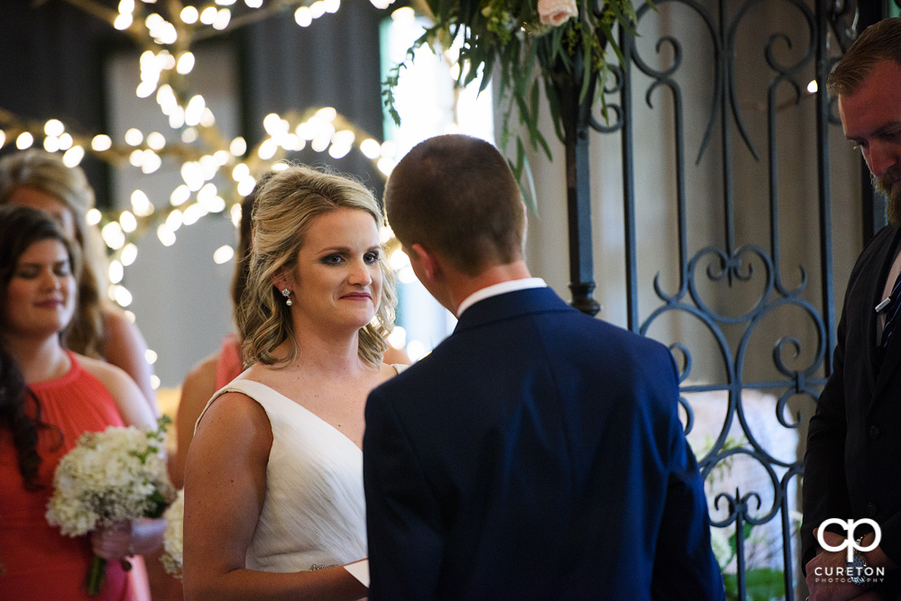 Wedding ceremony at Greenbrier Farms in Easley, SC.