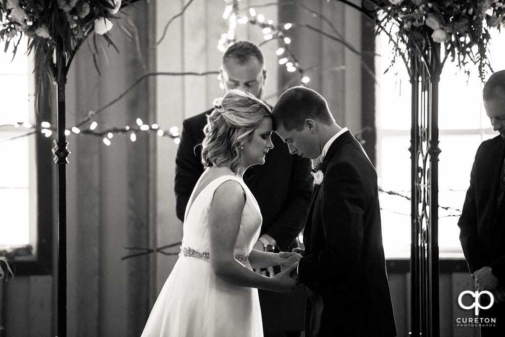 Wedding ceremony at Greenbrier Farms in Easley, SC.