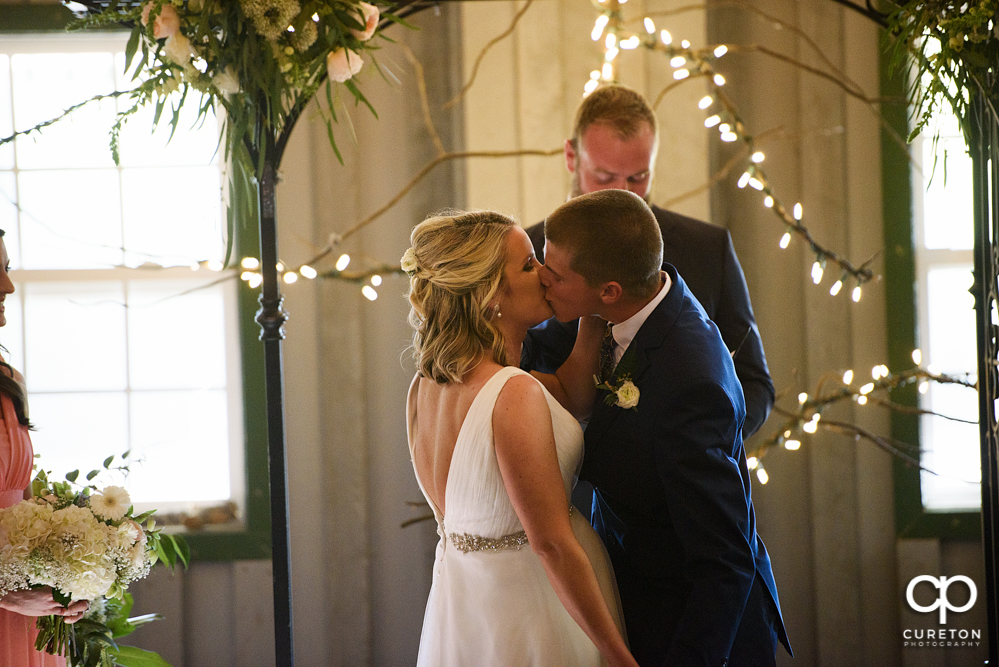 Wedding ceremony at Greenbrier Farms in Easley, SC.