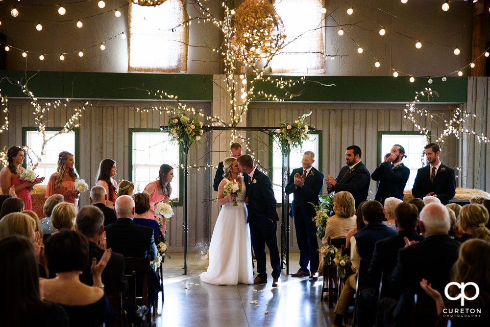 Wedding ceremony at Greenbrier Farms in Easley, SC.