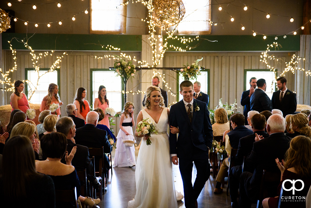 Wedding ceremony at Greenbrier Farms in Easley, SC.