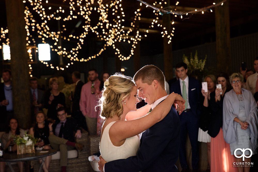 Bride and Groom first dance at the wedding reception.