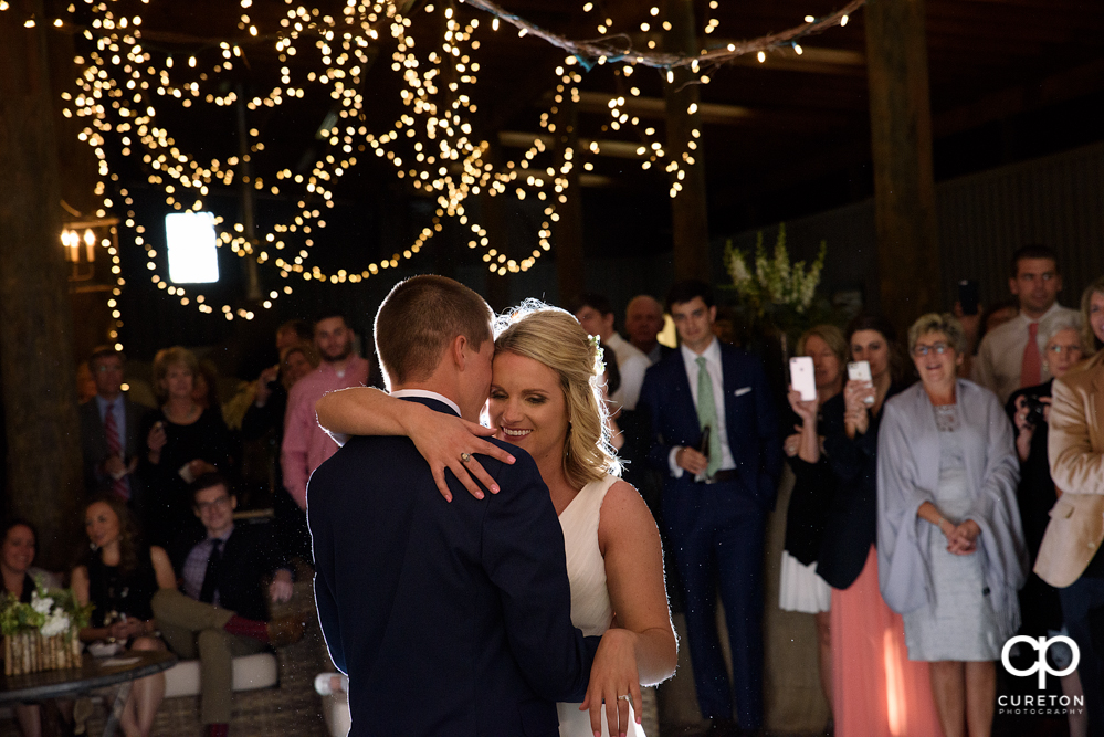 Bride and Groom first dance at the wedding reception.