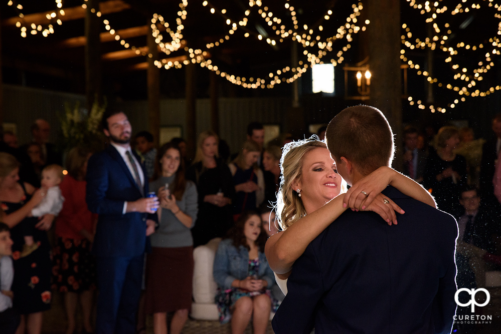 Bride and Groom first dance at the wedding reception.